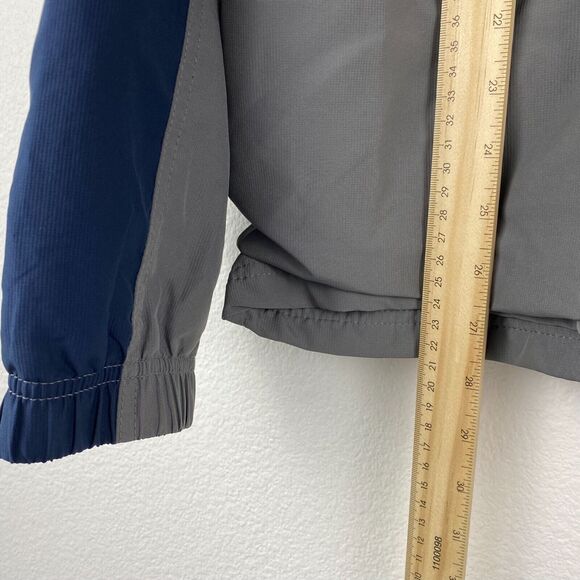 Reebok Zip Up Fleece Lined Windbreaker Jacket Men’s L Navy & Gray - Picture 9 of 10
